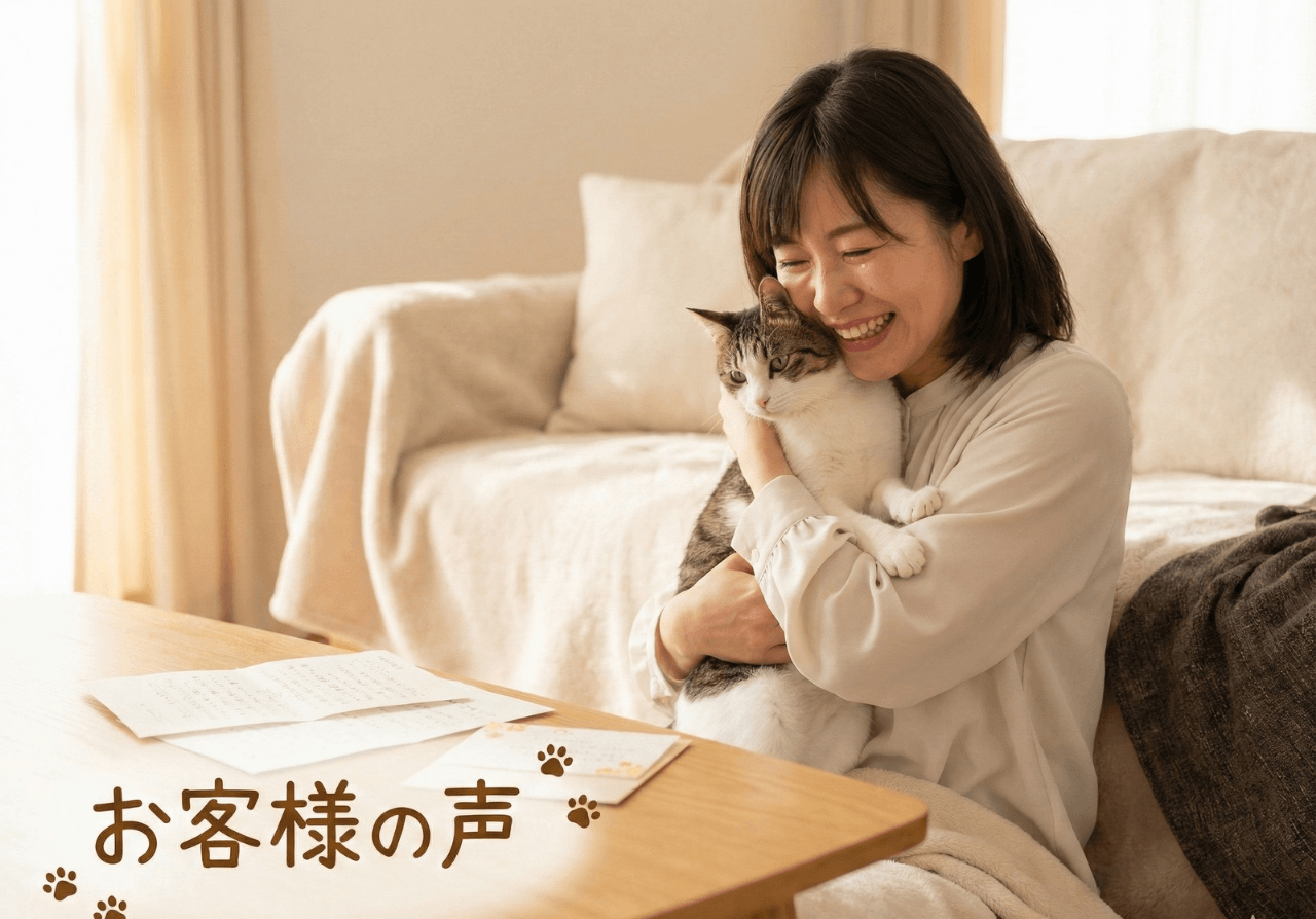 猫を抱いてる女性